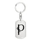 Initial P v001-11 - Luxury Dog Tag Keychain