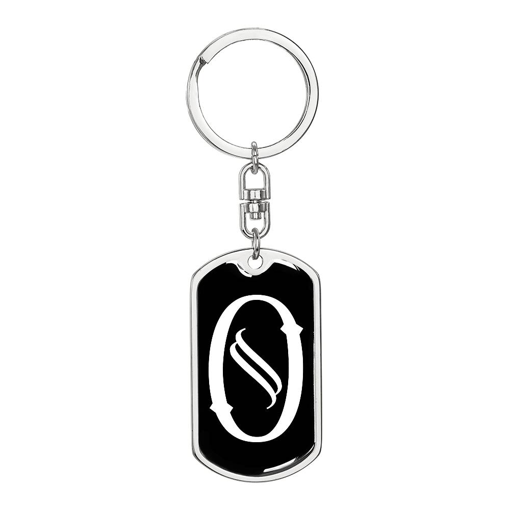 Initial O v001-13 - Luxury Dog Tag Keychain