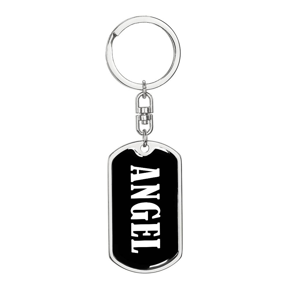 Angel v01w - Luxury Dog Tag Keychain