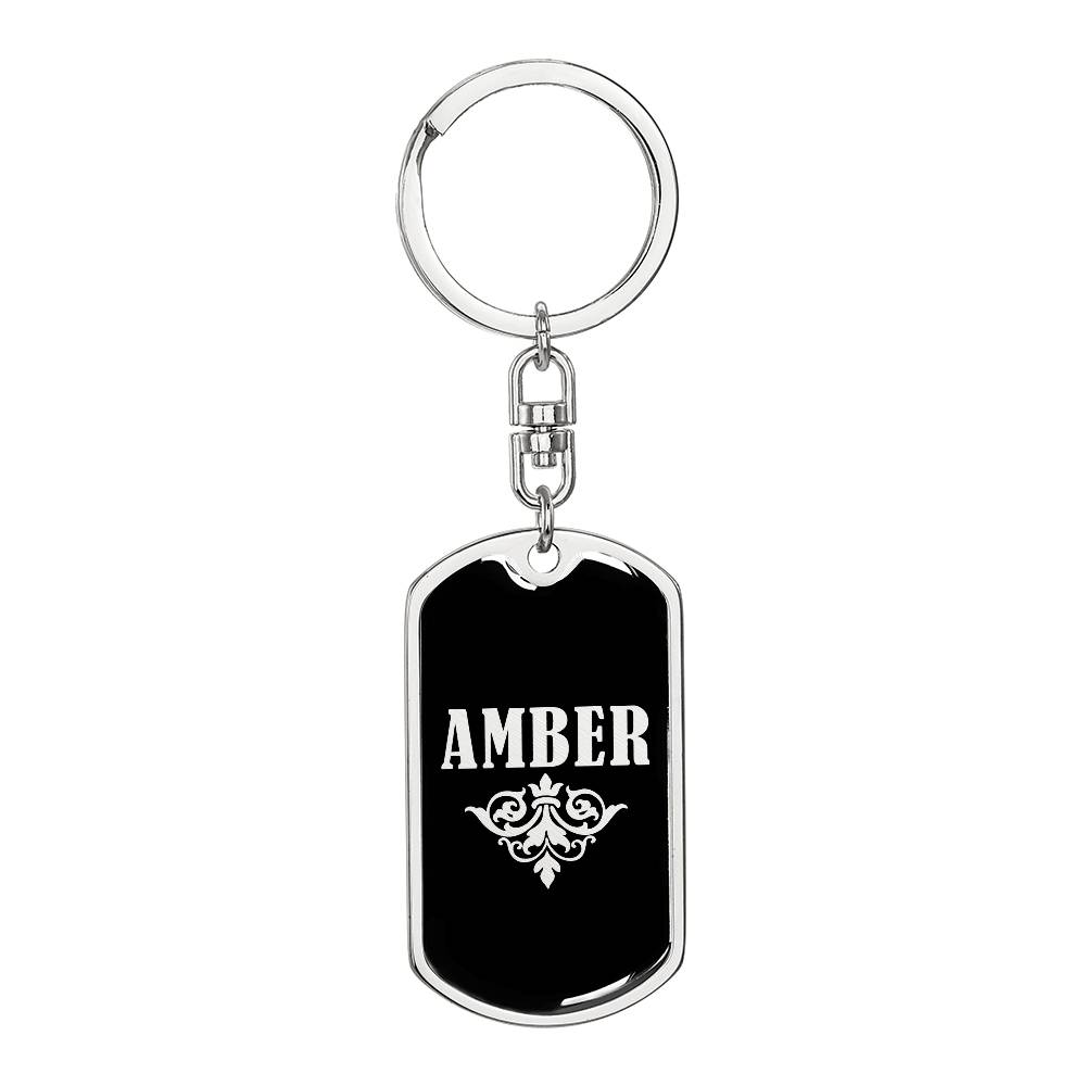 Amber v02a - Luxury Dog Tag Keychain