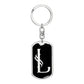 Initial L v001-12 - Luxury Dog Tag Keychain