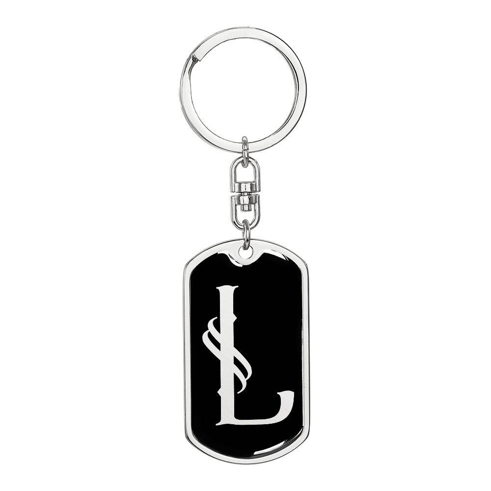 Initial L v001-12 - Luxury Dog Tag Keychain