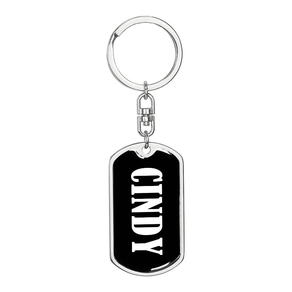 Cindy v01w - Luxury Dog Tag Keychain