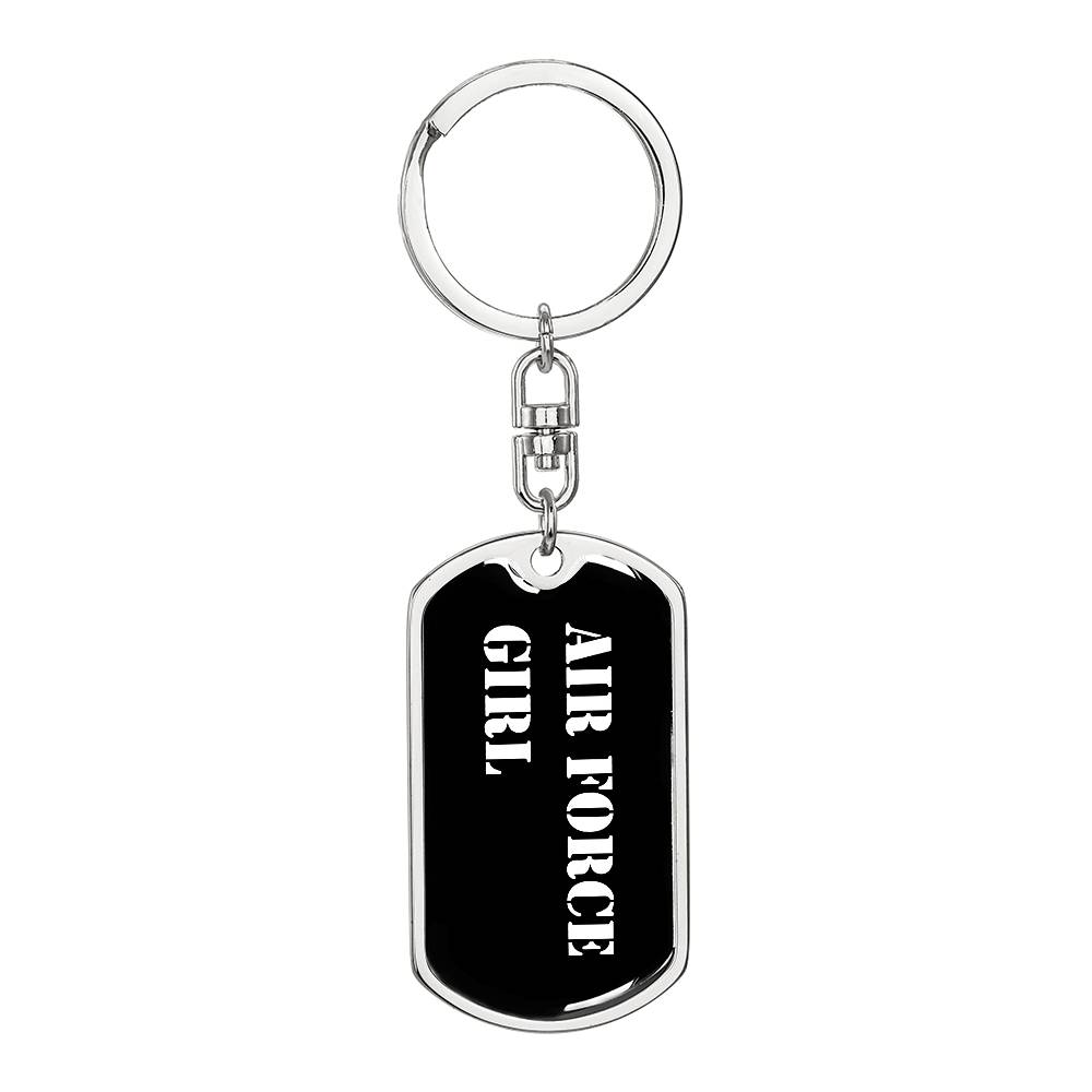 Air Force Girl v3 - Luxury Dog Tag Keychain