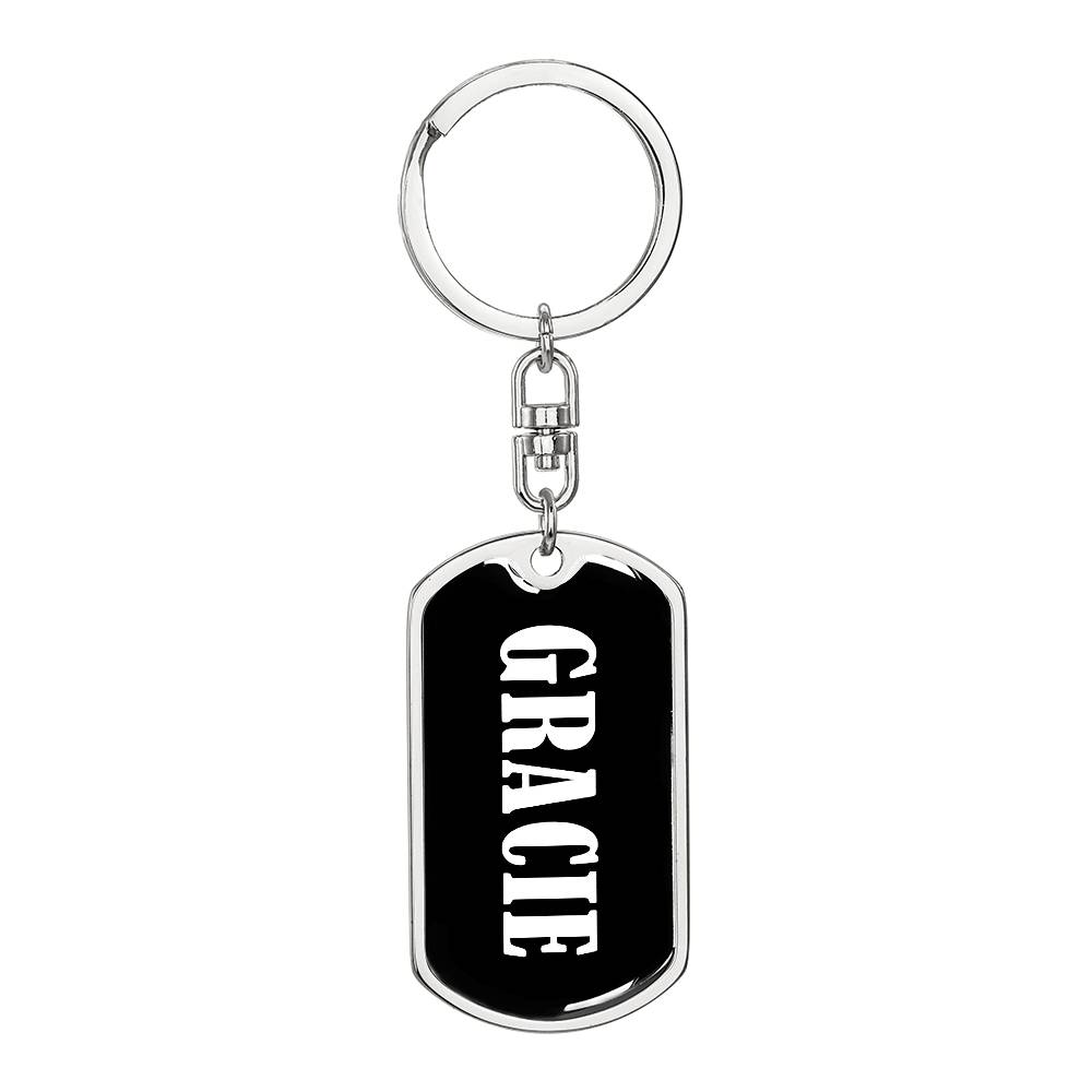 Gracie v03 - Luxury Dog Tag Keychain