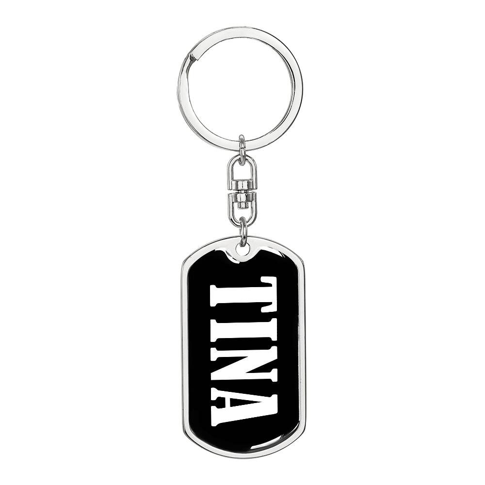 Tina v01w - Luxury Dog Tag Keychain