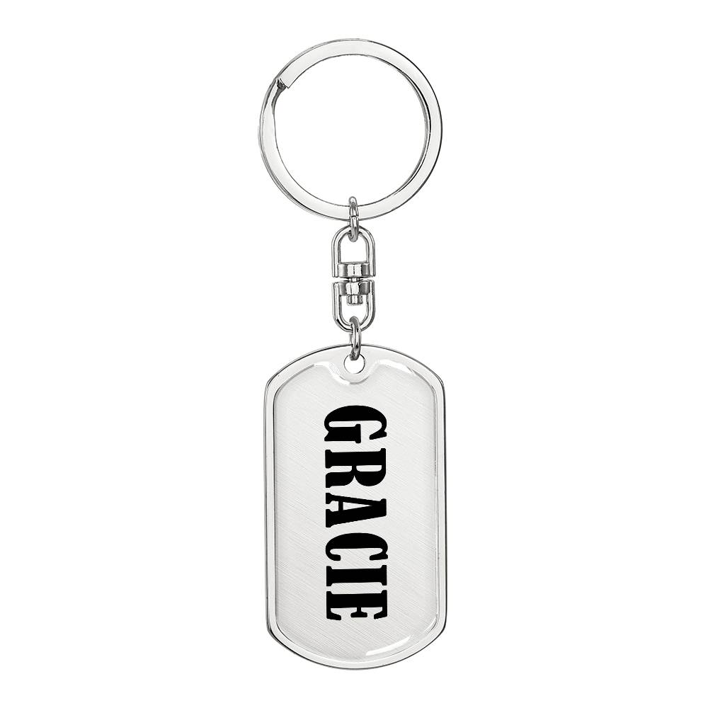 Gracie v01 - Luxury Dog Tag Keychain