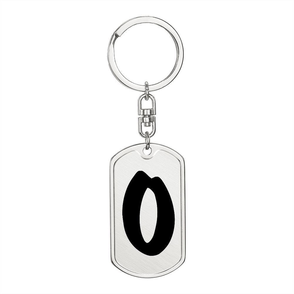 Initial O v1b - Luxury Dog Tag Keychain