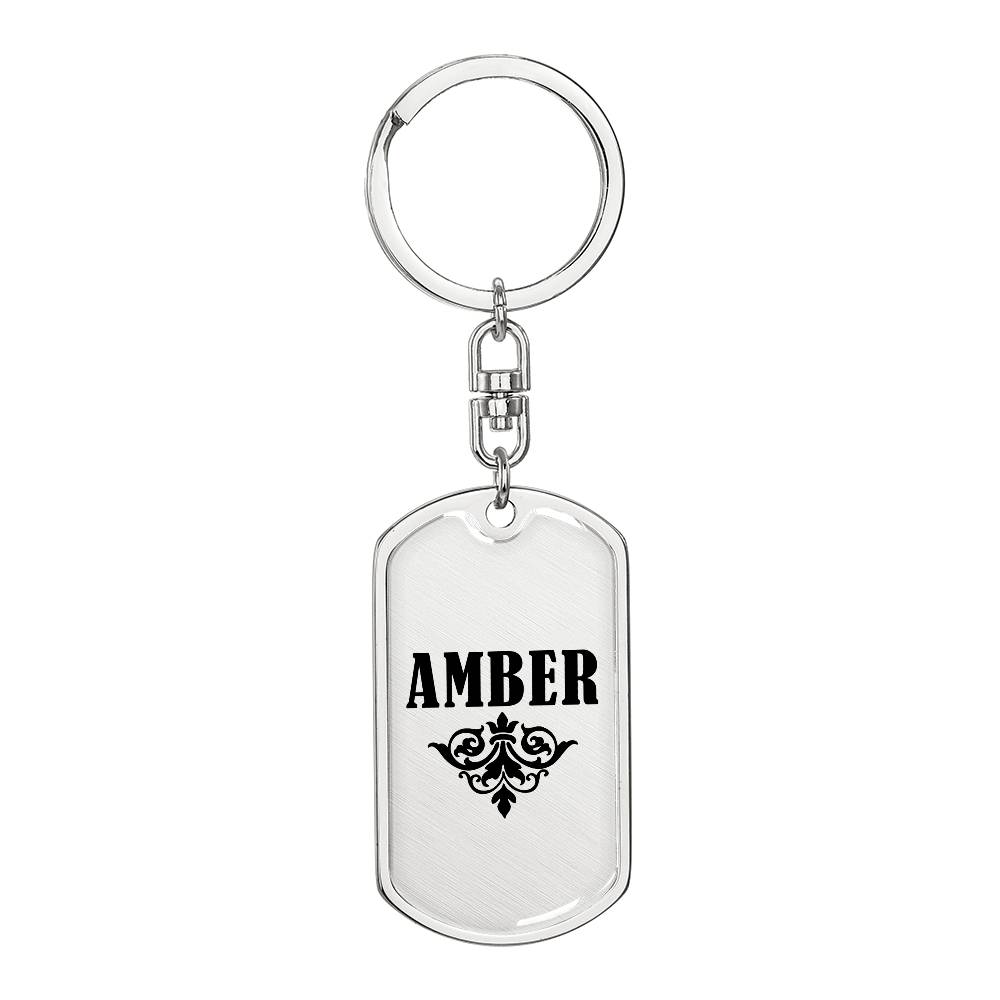 Amber v01a - Luxury Dog Tag Keychain