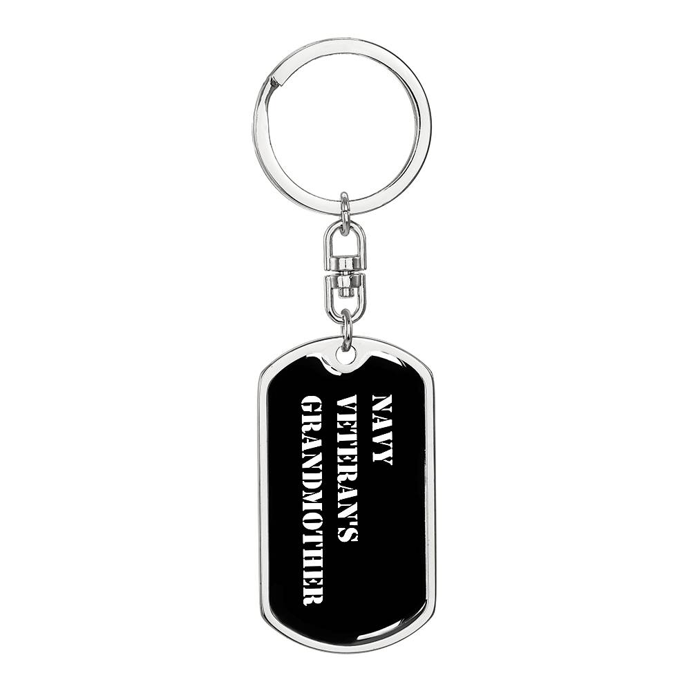 Navy Veteran's Grandmother v3 - Luxury Dog Tag Keychain