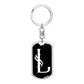 Initial L v001-13 - Luxury Dog Tag Keychain