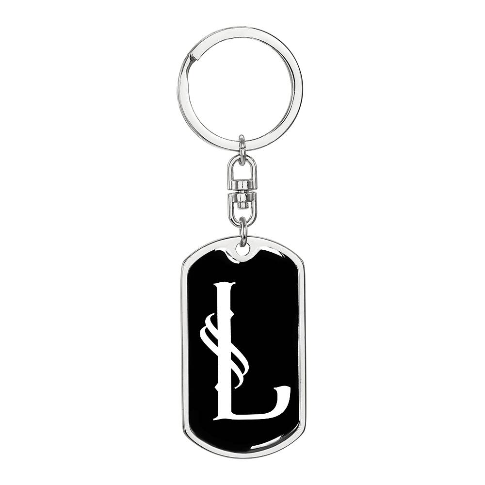 Initial L v001-13 - Luxury Dog Tag Keychain