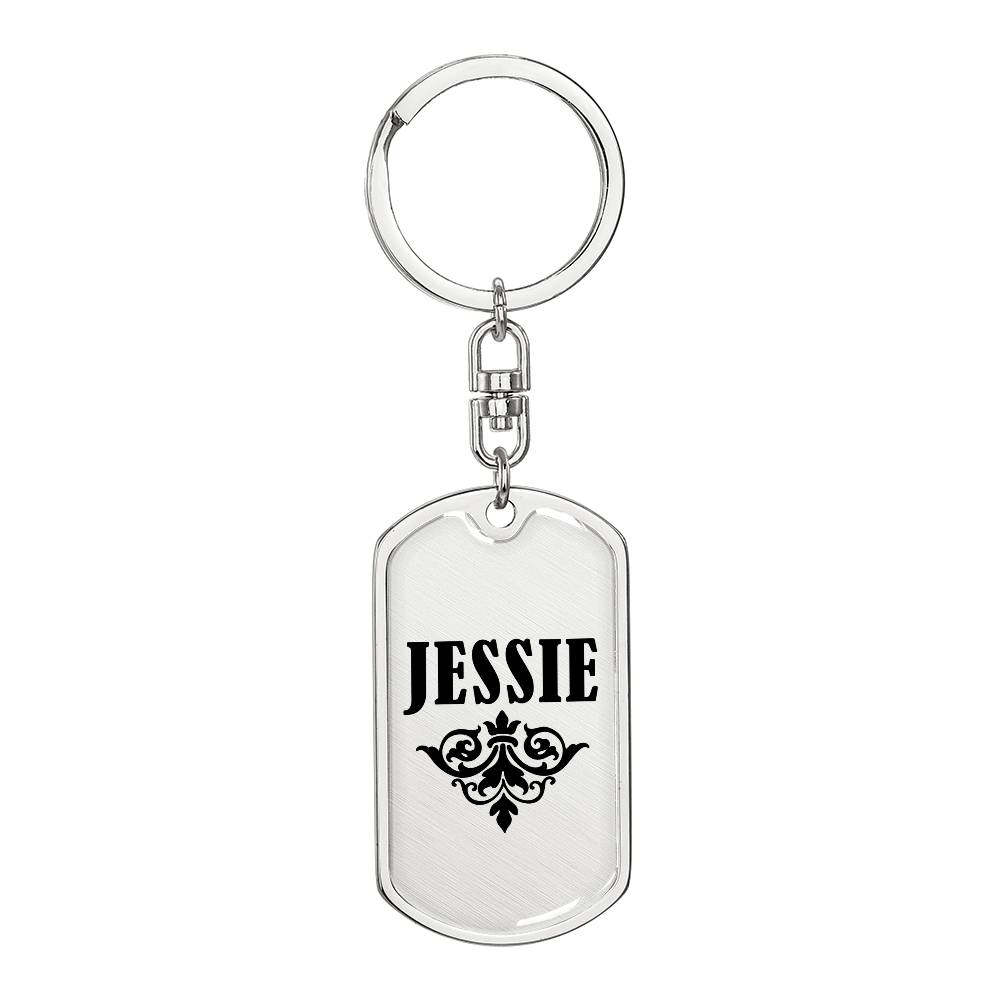 Jessie v01a - Luxury Dog Tag Keychain