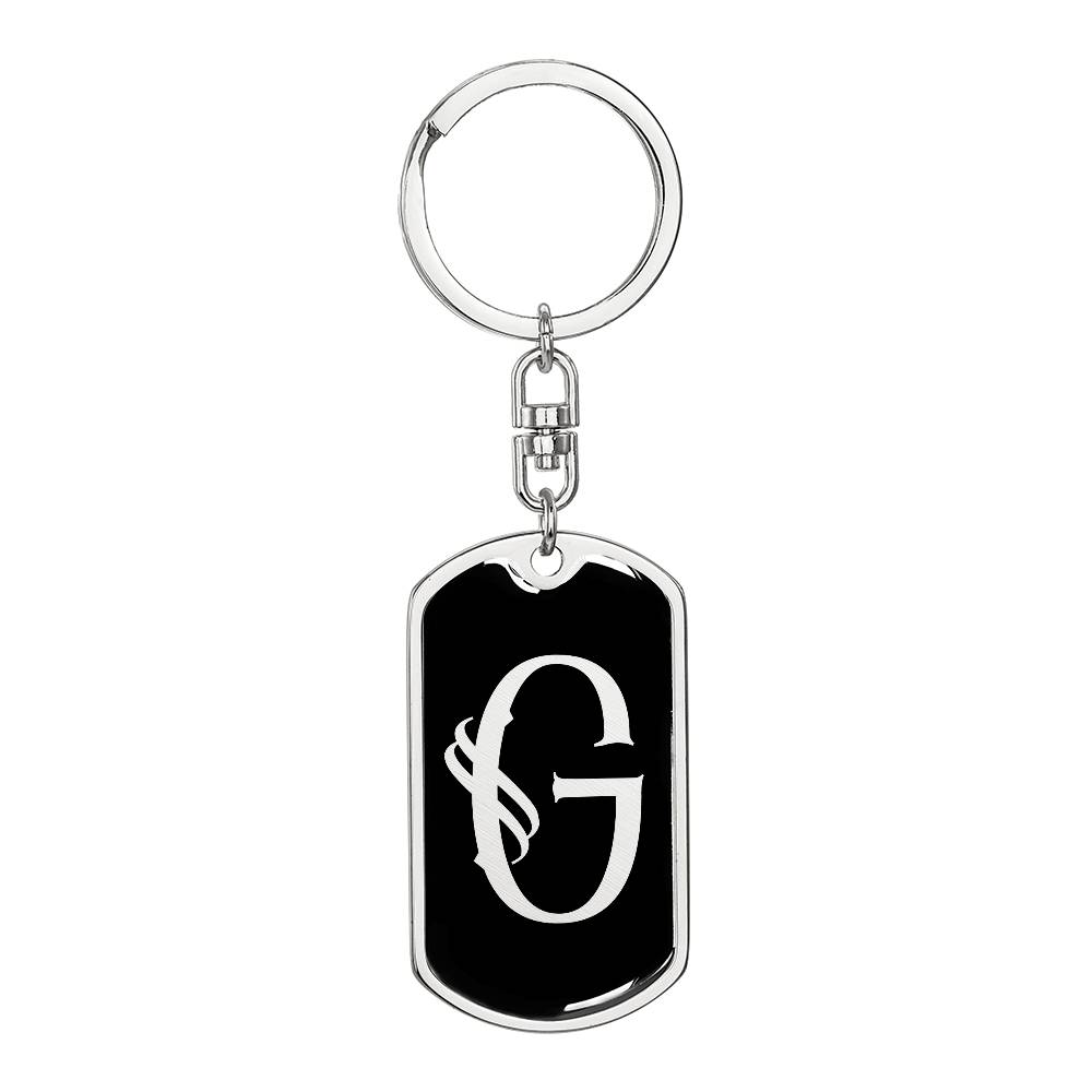 Initial G v001-12 - Luxury Dog Tag Keychain