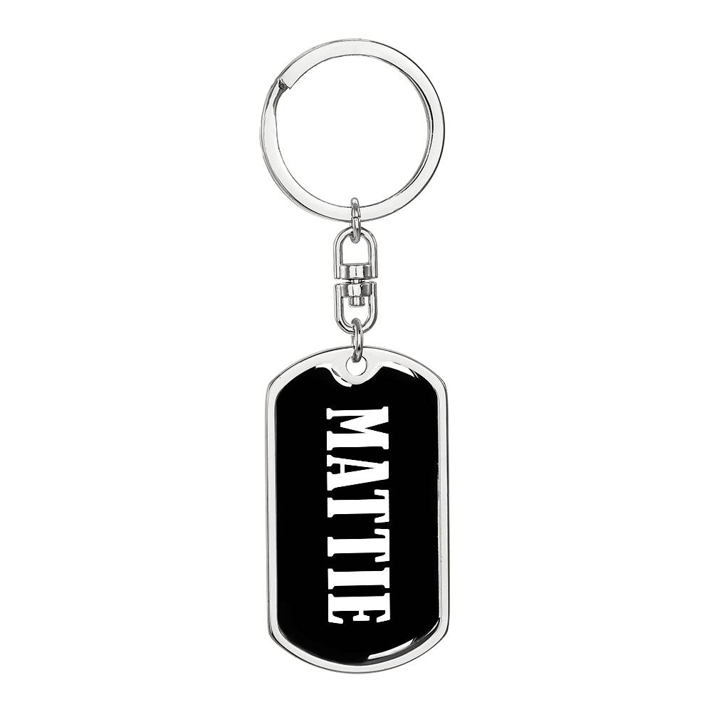 Mattie v01w - Luxury Dog Tag Keychain