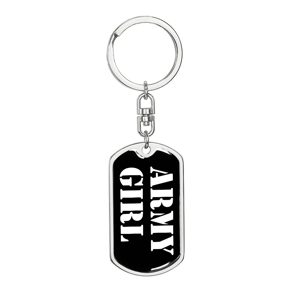 Army Girl v3 - Luxury Dog Tag Keychain