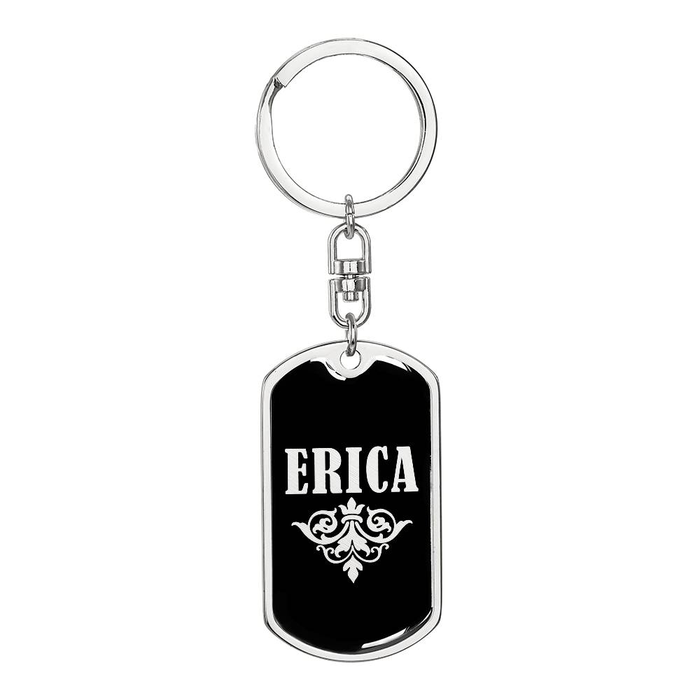 Erica v02a - Luxury Dog Tag Keychain