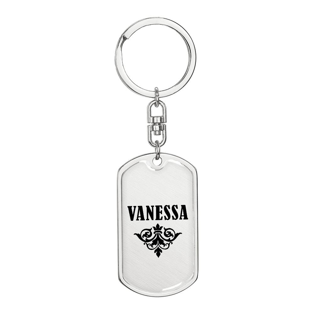 Vanessa v01a - Luxury Dog Tag Keychain