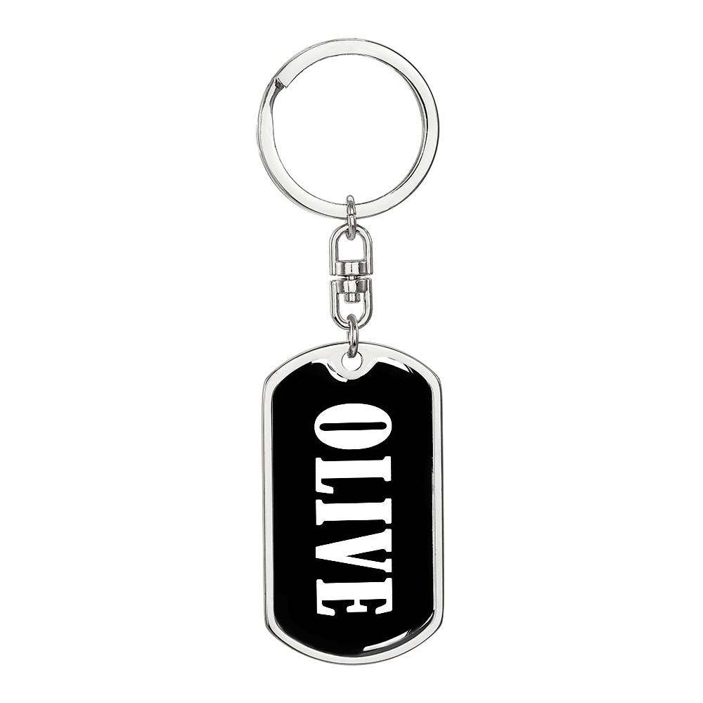 Olive v03 - Luxury Dog Tag Keychain
