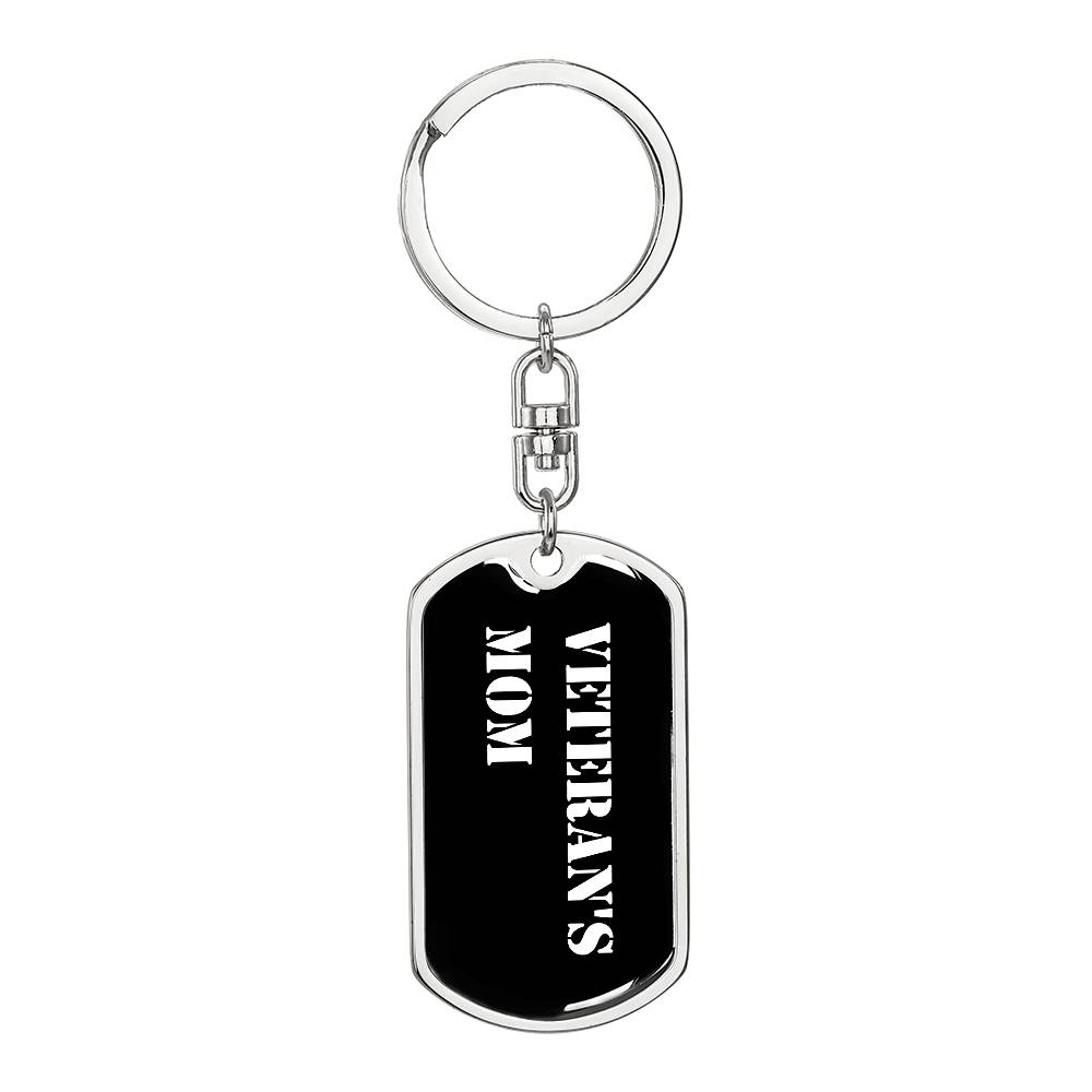 Veteran's Mom v3 - Luxury Dog Tag Keychain