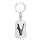 Initial V v001-11 - Luxury Dog Tag Keychain
