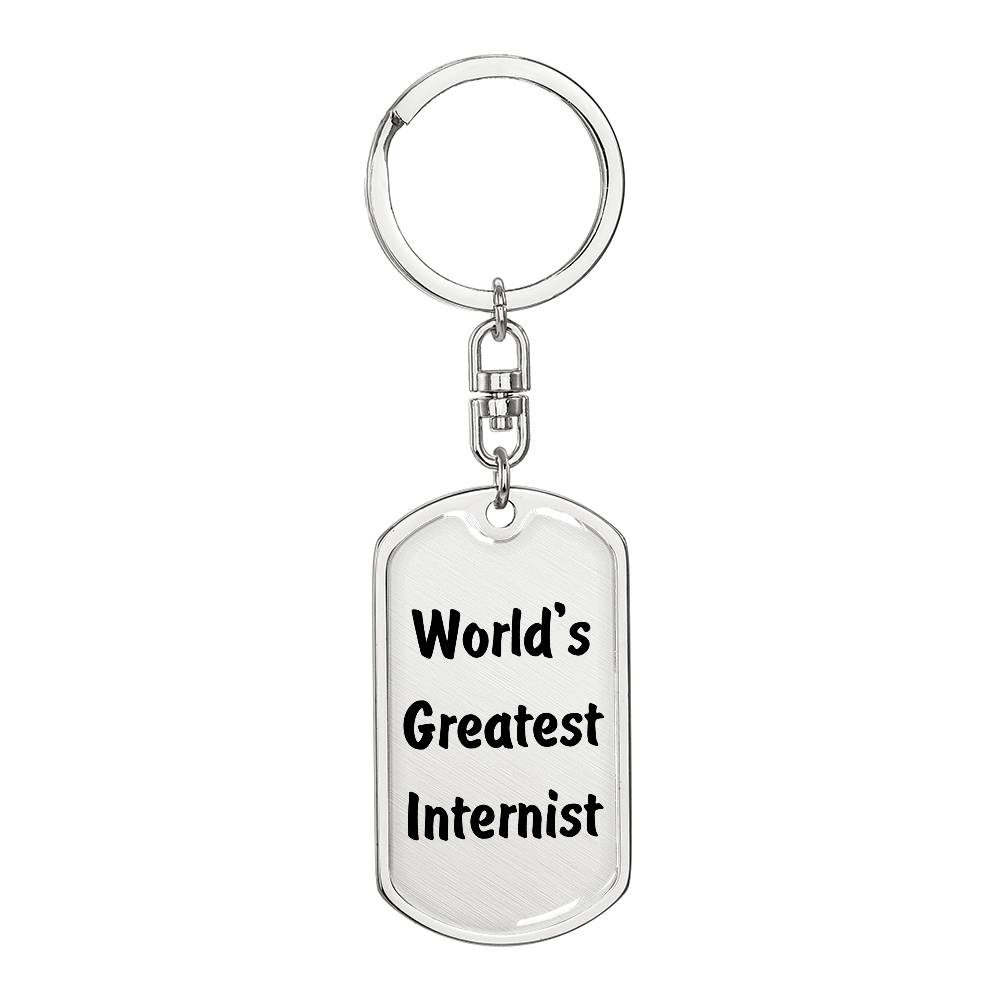 World's Greatest Internist - Luxury Dog Tag Keychain