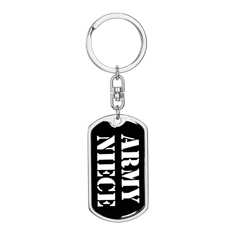 Army Niece v3 - Luxury Dog Tag Keychain