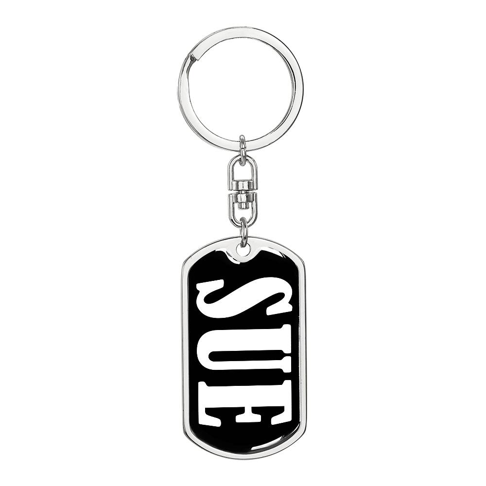 Sue v01w - Luxury Dog Tag Keychain