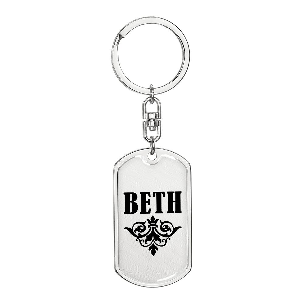Beth v01a - Luxury Dog Tag Keychain