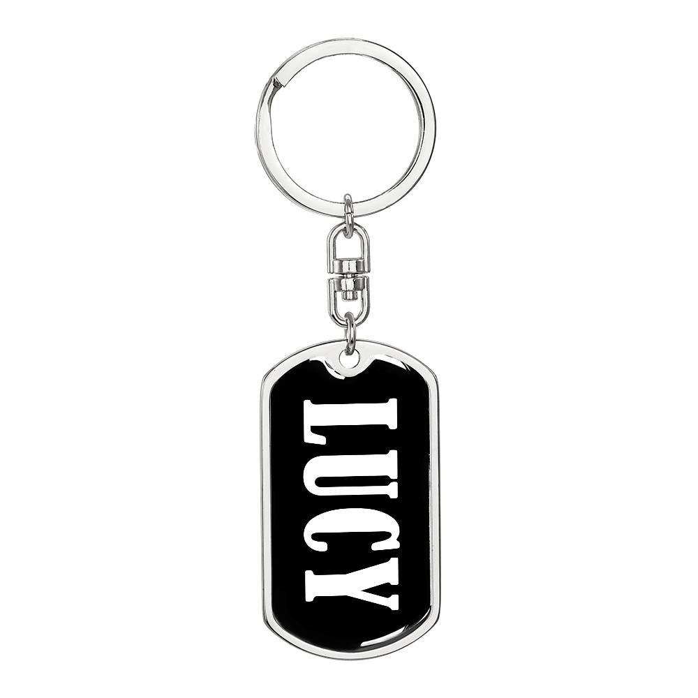 Lucy v01w - Luxury Dog Tag Keychain