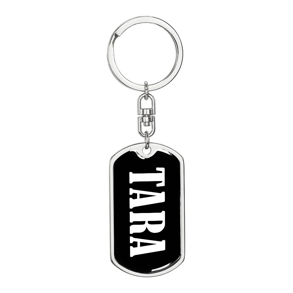 Tara v01w - Luxury Dog Tag Keychain