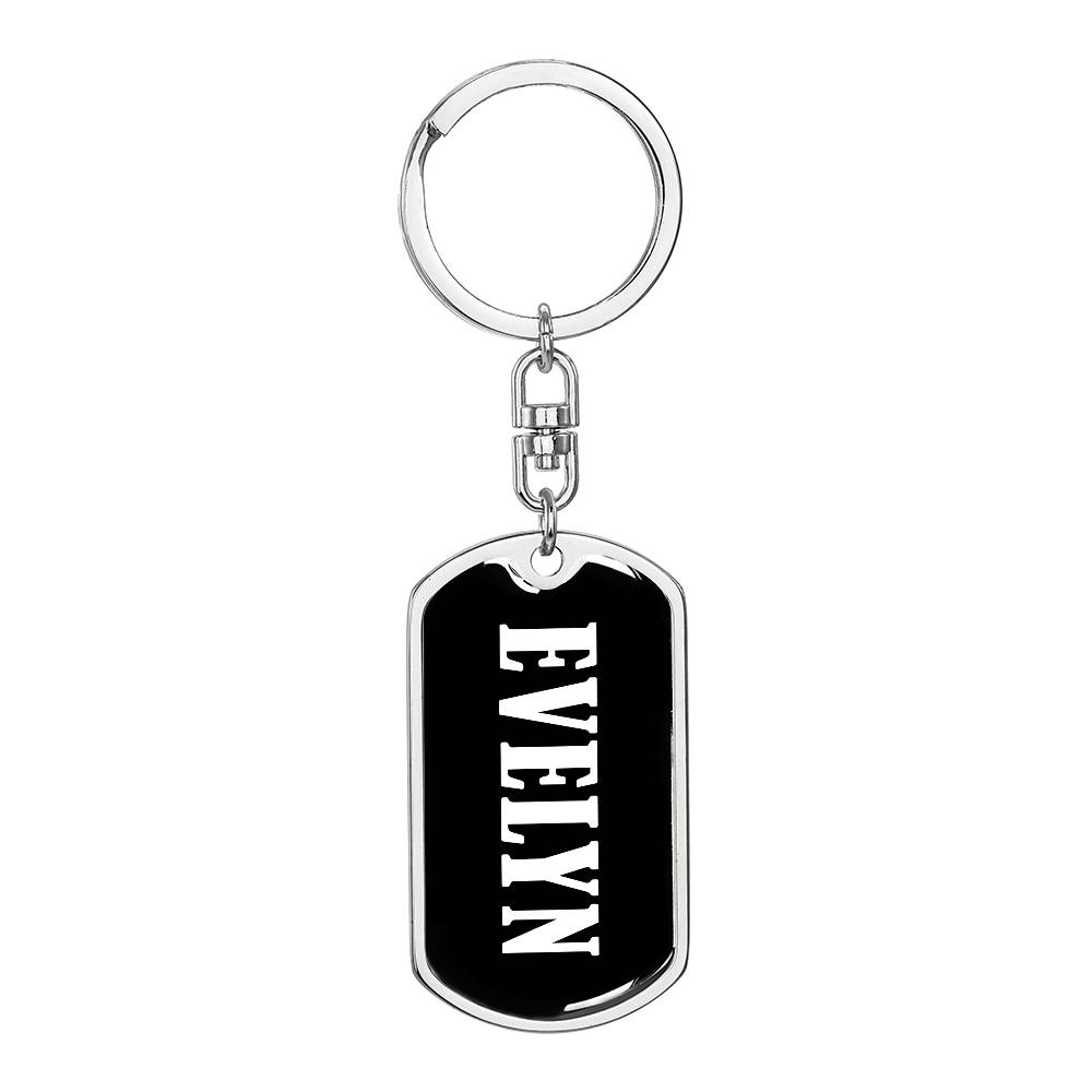 Evelyn v01w - Luxury Dog Tag Keychain