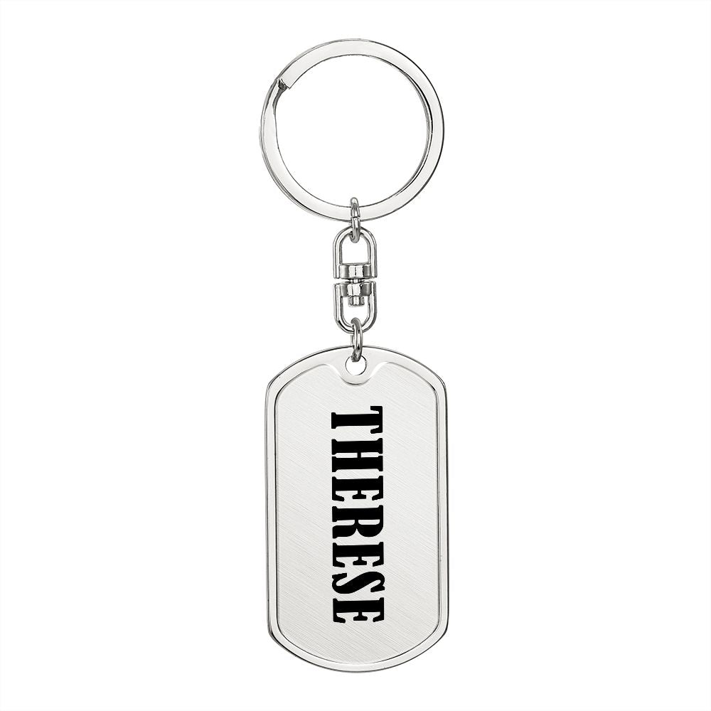 Therese v01 - Luxury Dog Tag Keychain