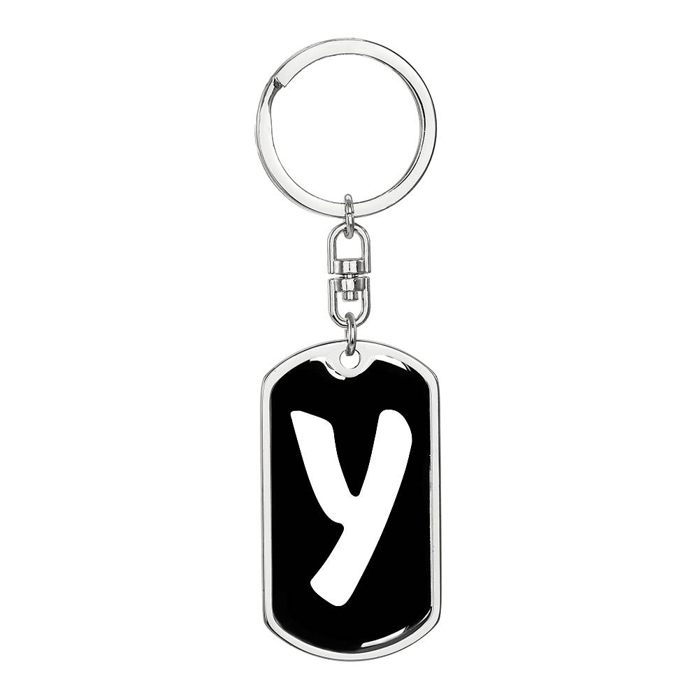 Initial Y v3b - Luxury Dog Tag Keychain