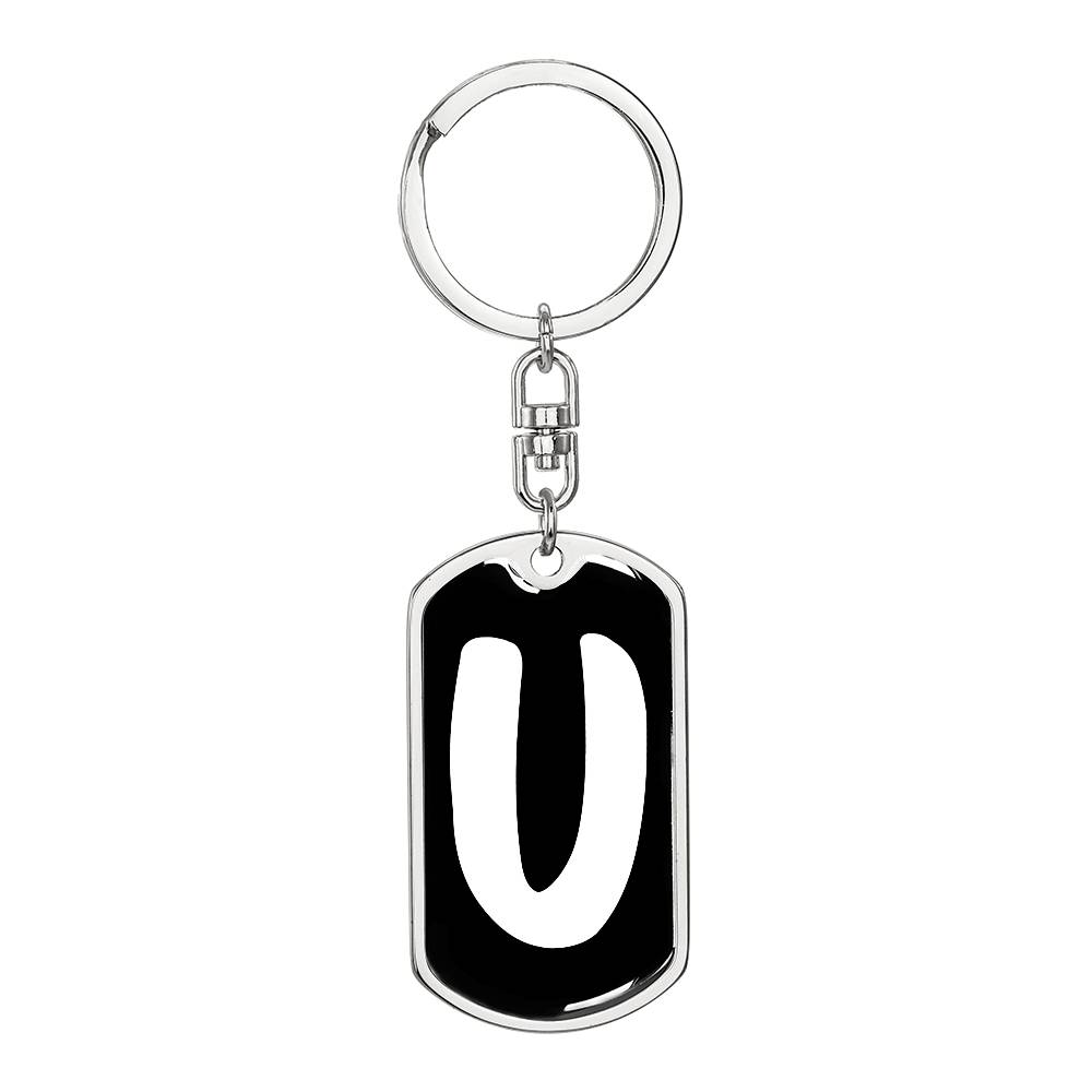Initial U v3b - Luxury Dog Tag Keychain