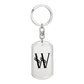 Initial W v001-11 - Luxury Dog Tag Keychain