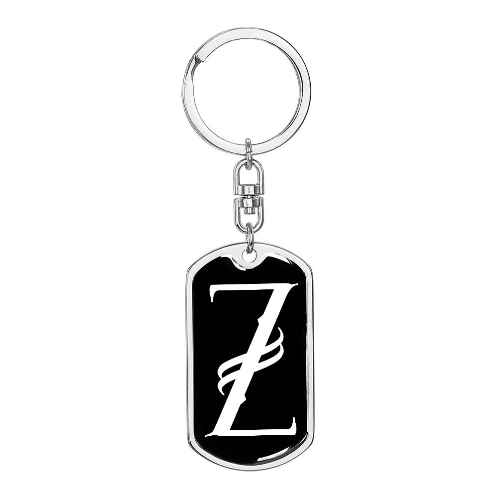 Initial Z v001-13 - Luxury Dog Tag Keychain