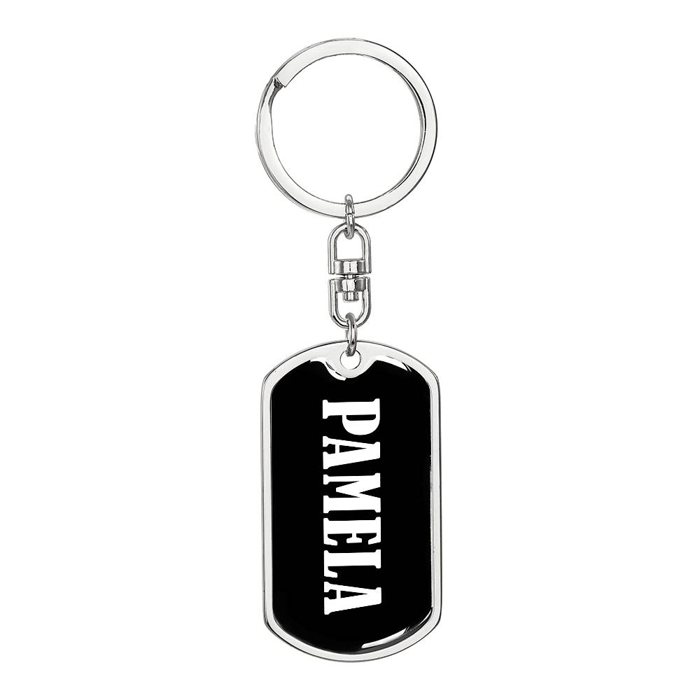 Pamela v01w - Luxury Dog Tag Keychain