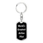 World's Greatest Airline Pilot v2 - Luxury Dog Tag Keychain