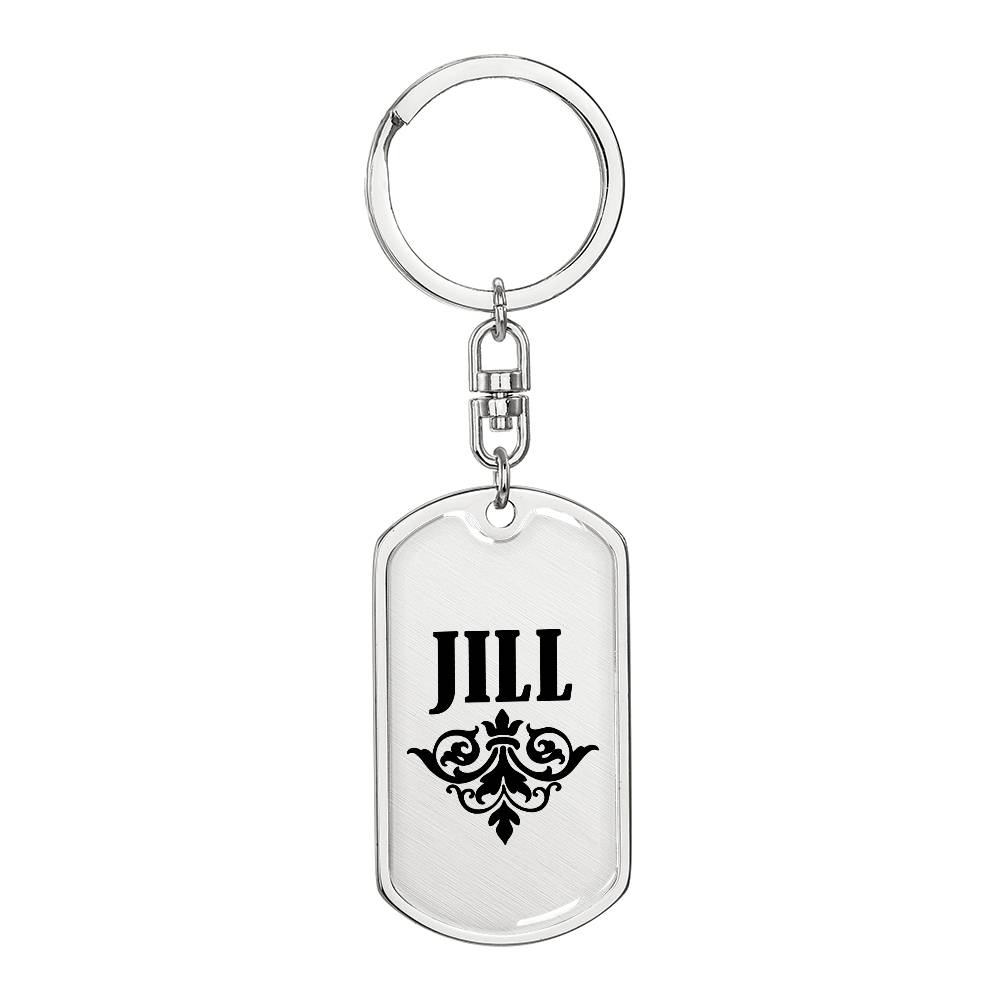 Jill v01a - Luxury Dog Tag Keychain