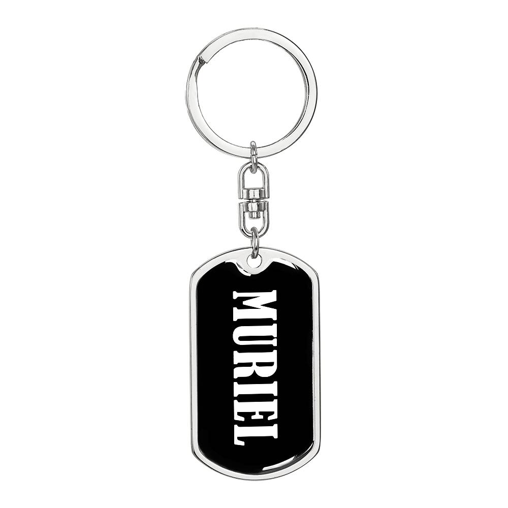 Muriel v01w - Luxury Dog Tag Keychain