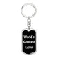 World's Greatest Editor v2 - Luxury Dog Tag Keychain