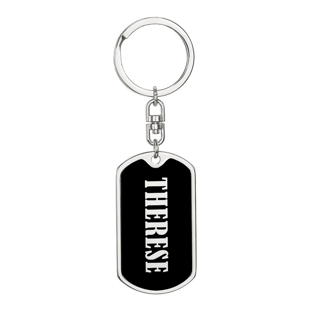 Therese v02 - Luxury Dog Tag Keychain