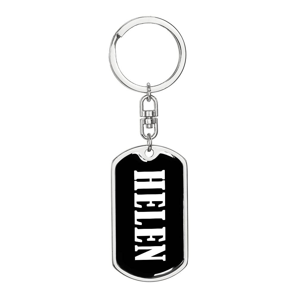 Helen v01w - Luxury Dog Tag Keychain