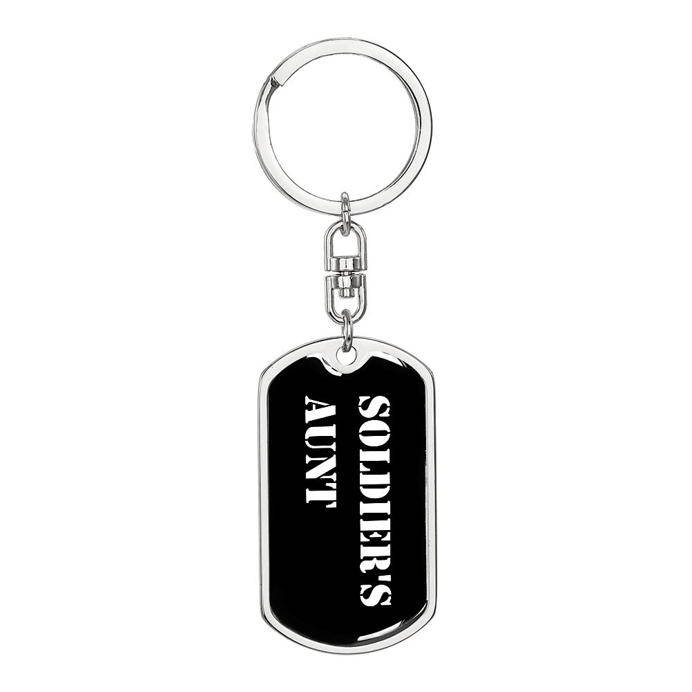 Soldier's Aunt v3 - Luxury Dog Tag Keychain