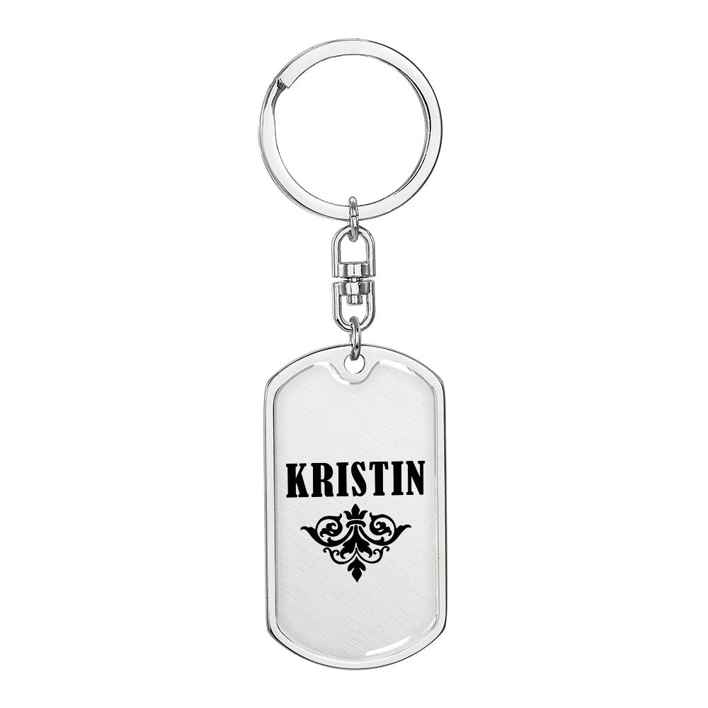 Kristin v01a - Luxury Dog Tag Keychain