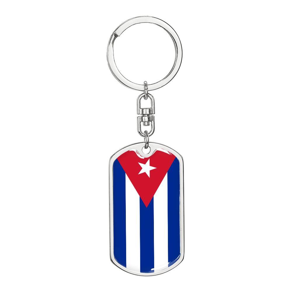 Cuban Flag - Luxury Dog Tag Keychain