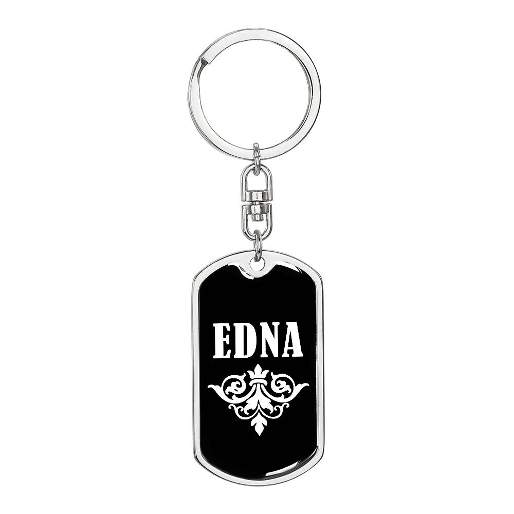 Edna v03a - Luxury Dog Tag Keychain