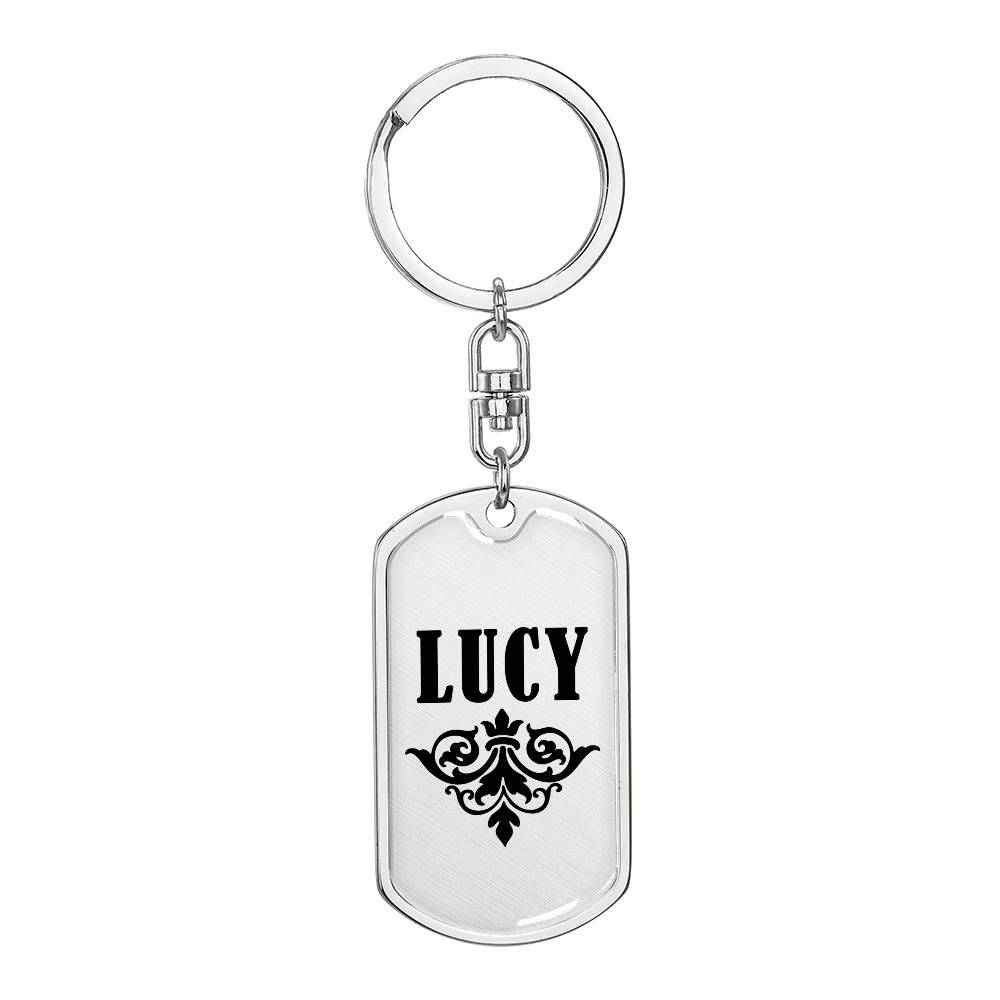 Lucy v01a - Luxury Dog Tag Keychain