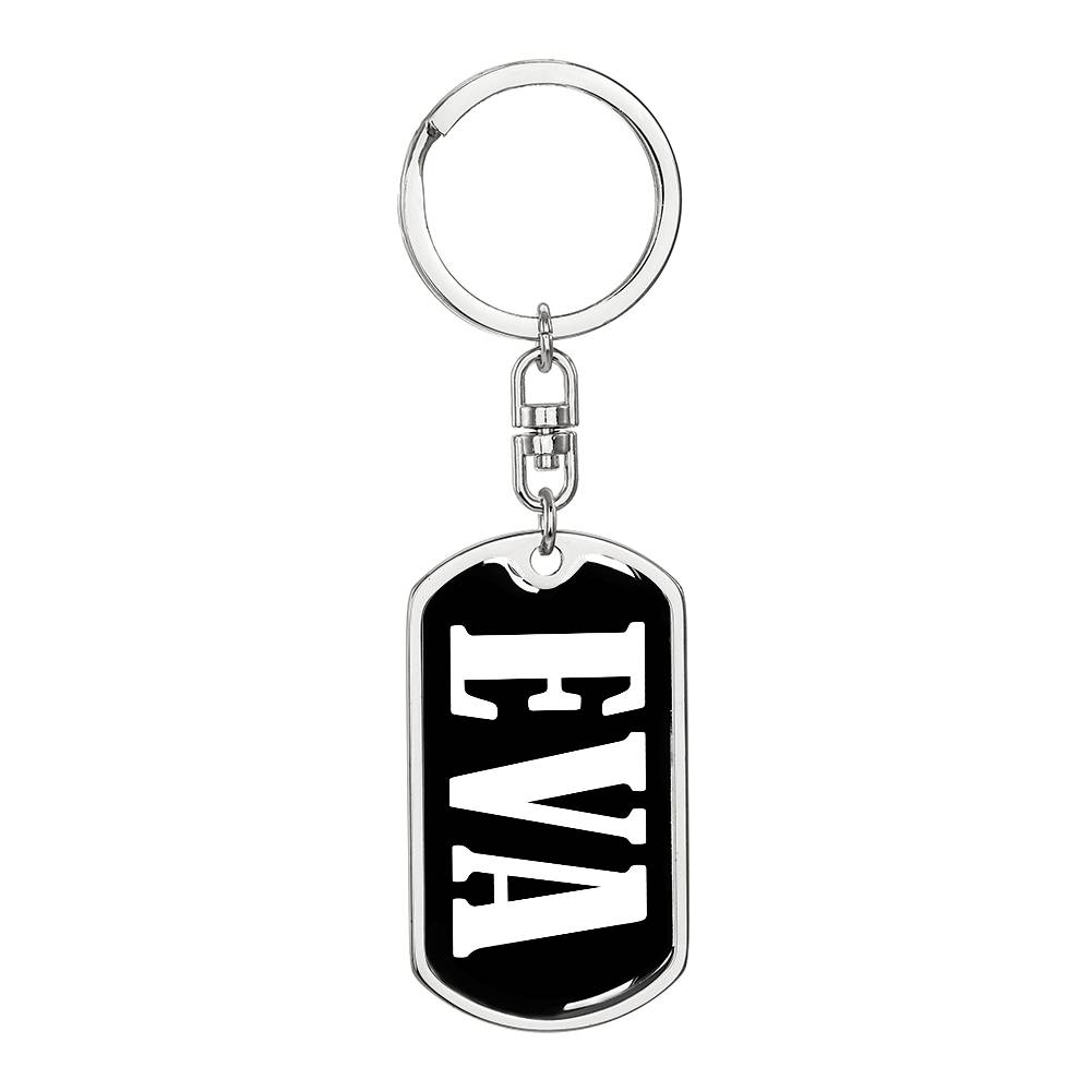 Eva v01w - Luxury Dog Tag Keychain